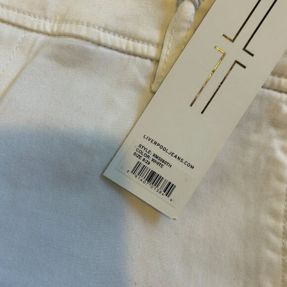 NWT LIVERPOOL Women's White Cropped Pants Trousers in Size 8 - Picture 7 of 9